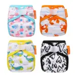 HappyFlute Newborn Cloth Diaper One Piece Cartoon Print Waterproof Pul Fabric Adjustable Washable & Reusable Baby Cover