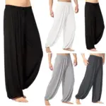 2022 Men's Solid Color Loose Pants Belly Dance Harem Yoga Pants Casual Pants Men's Loose Sweatpants Dance Sportswear