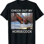 Plus Size Men's Clothing CHECK OUT MY FUNNY HORSECOCK T-SHIRT - Unique Black T-Shirt Stylish Loose Fit Couple Streetwear T-Shirt