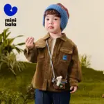 Mini Bala Boys Corduroy Shirt 2025 New Autumn Soft Warm Flannel Top for Toddlers
