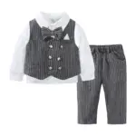 Children's Clothing Wholesale Boys Gentlemen Three-piece Clothing Spring Autumn Long-sleeved Shirt Vest Pants Treasure Clothes