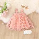 Baby Girl Dress Summer Butterfly Mesh Spaghetti Strap Dress Adorable Wedding Flower Girl Outfit Baby Girl Clothing