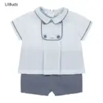 2025 New Boy Sets Summer Cotton Handsome 2PCS British Clothes Children Clothing Newborn Baby Boy Shirts and Shorts Suit Pure
