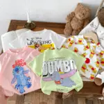 2025 Summer Children's Fashion Top Disney Sportswear Children's T-shirt Children's Short Sleeved T-shirt Fashion