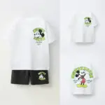 Disney Clothing Baby Lovely Tshirt+Shorts 2Piece/Set Outer Wear Child New Printing Tees All-match Shorts Kids Summer Costume