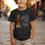 St Francis of Assisi Youth Children's Catholic Kid's Saint Quote Shirt First Communion Gift Animal Saint Top Catholic Tee