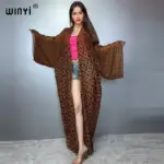 bohemian print kimono fashion kaftan beachwear