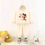 Cute Mickey Cartoon Print Set Kids 2Pcs Tracksuit Sweatshirt Plus Pants Casual Cartoon Outfit Fashion Wear Boys Girls Clothing