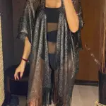 Gold Crochet Cover Up Women Sun Protective Beach Shirt