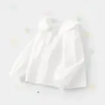 2025 Girls White Pure Cotton Collar Shirt Kids Layering Top Baby Cute Kids Clothes for Toddler Long Sleeve Shirt Solid T-Shirt
