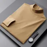 Fashion Stylish Men's Turtleneck Long Sleeve T-Shirt Slim Fit Casual Base Layer Tee for Autumn and Winter Business T-Shirts Man