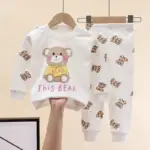 Cartoon Long Sleeve Outfits Printed Tops+Pants New Children Casual Cotton Costume Baby Girls Autumn Clothing Autumn Pants