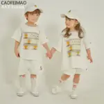 Summer Children's Fashion Painting Cartoon Short-sleeved T-shirt + Shorts Set Kids Clothes