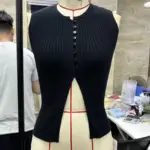 Basic Women’s Summer Knitted Vest Sleeveless Round Neck Solid Color Button Front Cutout Slim Fit Crop Tops
