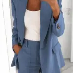 jacket for women Women Blazer Casual Long-sleeved Top Color Suit Collar Button Simple Temperament Commuter Plus Size Blazer