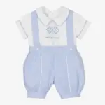 Children Boutique Clothes Boys Spanish Outfits Toddler Smocked Suits Short Sleeve Shirts Set