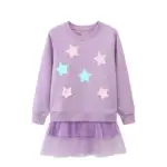 Jumping Meters 2-7T Stars Beading Princess Girls Dresses For Autumn Spring Long Sleeve Party Girls Clothing Cute Baby Frocks