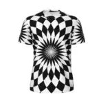 Gym T-Shirt For Male Checked Mandala T Shirts Trendy Black and White Mandalas Flower Summer Tee Shirt O Neck Vintage Clothing