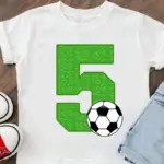 T-Shirt For Boys/Girls Funny Football Birthday Number 2-9 Years Old Boy Football Tshirts Gives Children Birthday Party Clothing